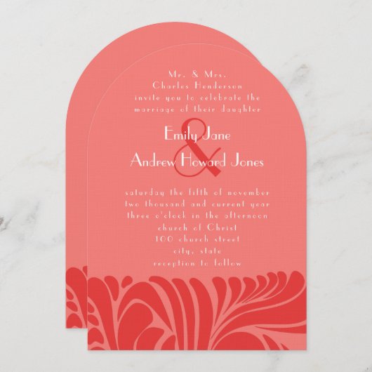 Berry Lime Delight Swirl Faire-part de mariage (Devant / Derrière)