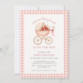 Berry Loved Strawberry Girl Baby shower Invitation (Devant)