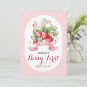 Berry Lovely First Birthday Party Invitation (Debout devant)