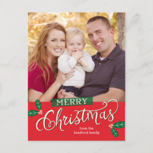 Berry Merry Christmas Photo Card Briefkaart