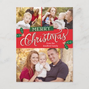 Berry Merry Christmas Photo Card Briefkaart
