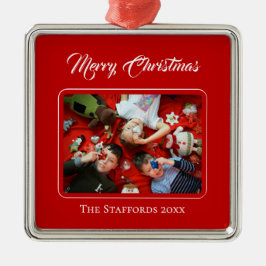 Berry Merry Christmas Red Photo Ornament
