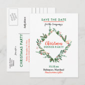 Berry Merry kerst | Winterfeestdag Aankondigingskaart (Voorkant / Achterkant)