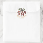 Berry Merry kerststicker Ronde Sticker (Tas)