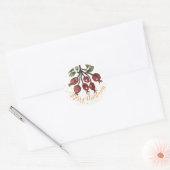 Berry Merry kerststicker Ronde Sticker (Envelop)