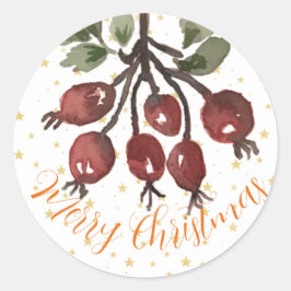 Berry Merry kerststicker Ronde Sticker
