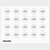 Berry Monogram Vakantie Retouradres Sticker (Vel)
