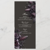 Berry Paarse Black Lily Roos Bloemen Trouwmenu Menu (Voorkant)