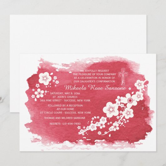 Berry Parchment Invitation religieuse (Devant / Derrière)