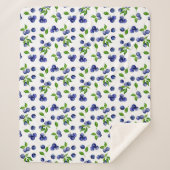 Berry Pattern Waterverf Blueberry Cute  Sherpa Deken (Voorkant)
