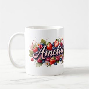 Berry personnalisé Nom floral Mug - Amelia