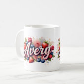 Berry personnalisé Nom floral Mug - Avery (Devant gauche)