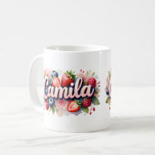 Berry personnalisé Nom floral Mug - Camila (Devant gauche)
