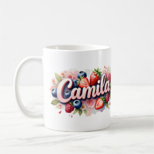 Berry personnalisé Nom floral Mug - Camila