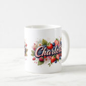 Berry personnalisé Nom floral Mug - Charlotte (Devant droit)