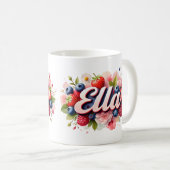 Berry personnalisé Nom floral Mug - Ella (Devant droit)