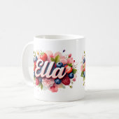 Berry personnalisé Nom floral Mug - Ella (Devant gauche)