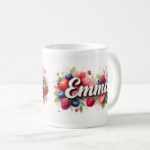 Berry personnalisé Nom floral Mug - "Emma" (Devant droit)