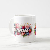 Berry personnalisé Nom floral Mug - "Emma" (Devant gauche)