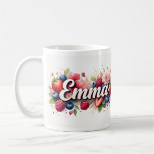 Berry personnalisé Nom floral Mug - "Emma"