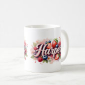 Berry personnalisé Nom floral Mug - Harper (Devant droit)