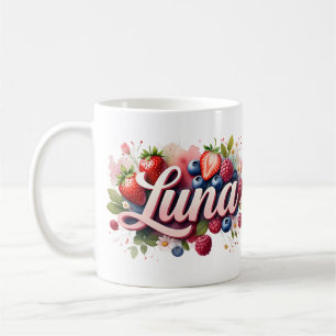 Berry personnalisé Nom floral Mug - Luna