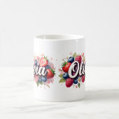 Berry personnalisé Nom floral Mug - Olivia (Centre)