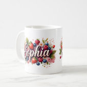 Berry personnalisé Nom floral Mug - "Sophia" (Devant gauche)