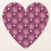 Berry Pink Diamond Tufts Kerstmis Kartonnen Onderzetters (Voorkant)