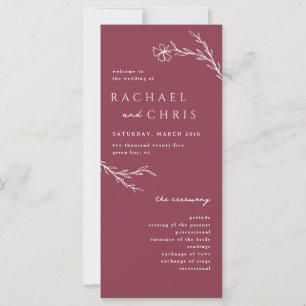 Berry Pink Modern Stencil Floral Botanisch Program