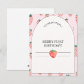 Berry premier anniversaire fraise invitation enfan (Devant / Derrière)
