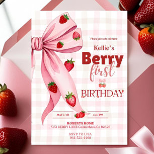 Berry Premier anniversaire Invitation Fraise Anniv