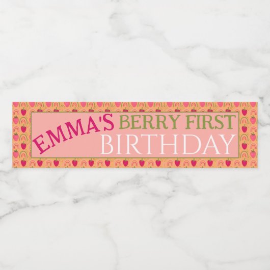 Berry Premier Étiquette de bouteille d'eau d'anniv (Étiquettes simples)