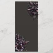 Berry Purple Black Lily Rose Floral Mariage Menu (Dos)