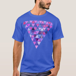 Berry Purples Driehoek Patchwork Patroon T-shirt