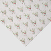 Berry Red Botanical Holiday Kerstcadeau Tissuepapier (Detail)