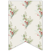 Berry Red Botanical Holiday Kerstcadeau Vlaggetjes (Eerste vlag)