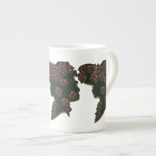 Berry Red Casquette Cameo Bone China Mug