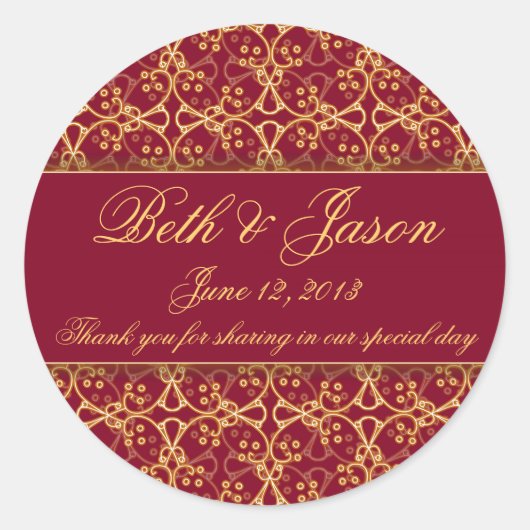 Berry Red Cluster Bruiloft Dank u Stickers (Voorkant)