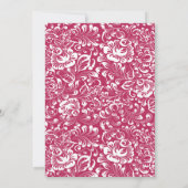  Berry Red Damask Bridal Shower Kaart (Achterkant)