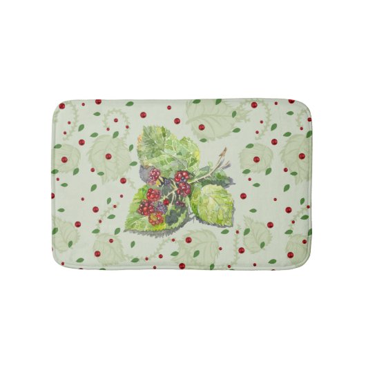 Berry Red en zwarte bramen Badmat (Voorkant)
