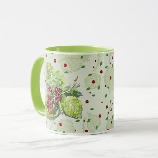 Berry Red en zwarte bramen Mok (Voorkant links)