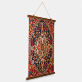 Berry Red Onyx Oosters Perzisch Qashqai Tapijt Muu Hangend Wandkleed (Gebogen)