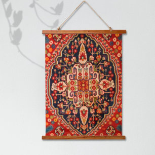 Berry Red Onyx Oosters Perzisch Qashqai Tapijt Muu Hangend Wandkleed