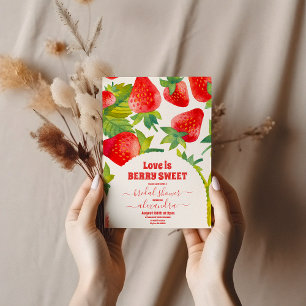 Berry Red Strawberry Vrijgezellenfeest Kaart