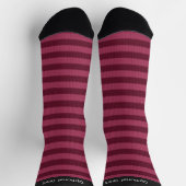 Berry roze Stripes nit Stitch Effect - Jouw naam Sokken (Top)