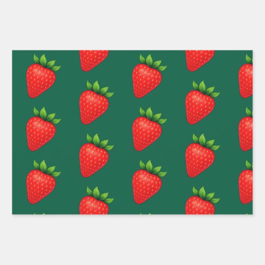 Berry Sassy™ Strawberry Wrapping Paper – Junie Fer (Voorkant)