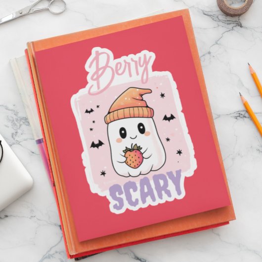 Berry Scary Cute Ghost Halloween  Sticker