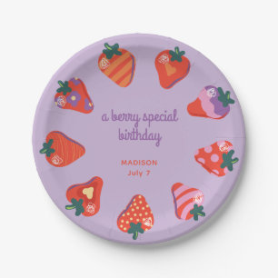 Berry Special Strawberry Verjaardag - Plum Papieren Bordje