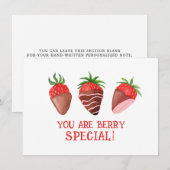 Berry Special Valentijn Kaart, Aardbei Bedankkaart (Voorkant / Achterkant)